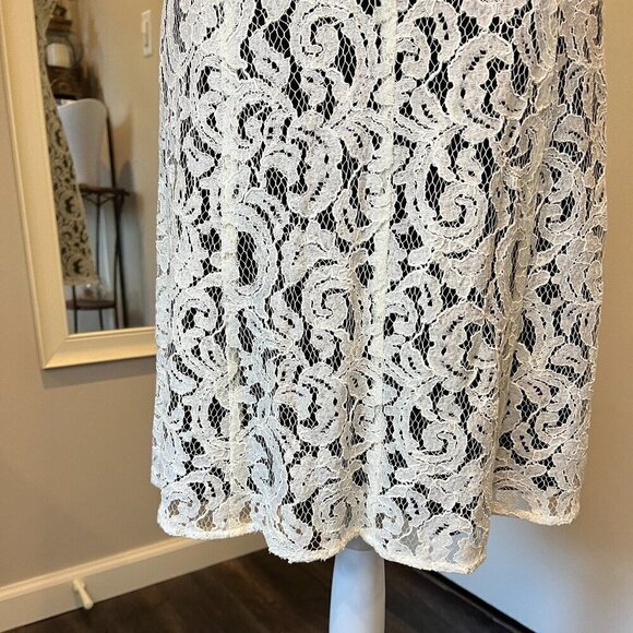 Victoria's Secret Cream Lace Midi Dress with Black Bow, Size 6 - Picture 14 of 16